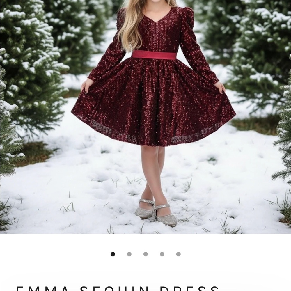 Trish Scully Kids Burgundy Sequin Dress